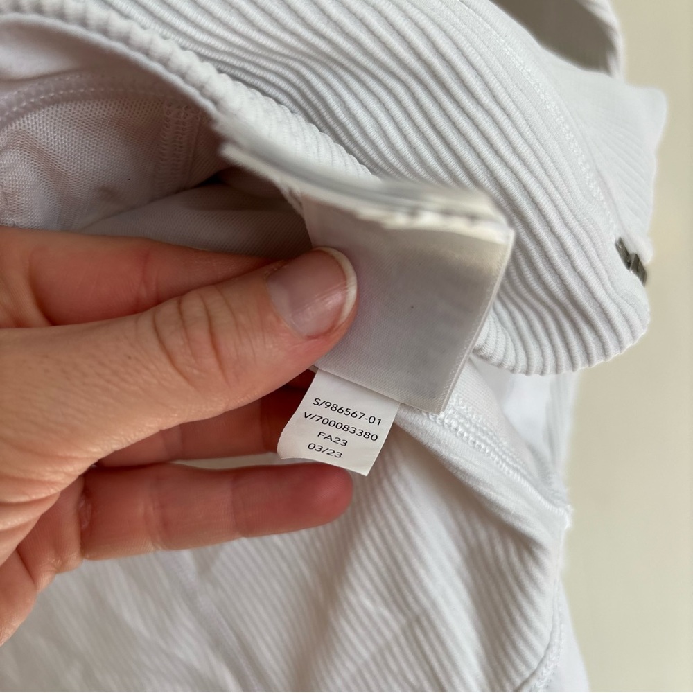 Athleta White ribbed salutation jacket large - Picture 6 of 6